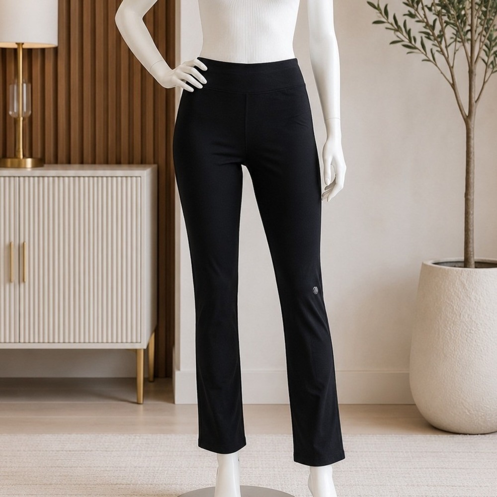 MPG Women Yoga Pants Black Performance Bootcut Leggings Small